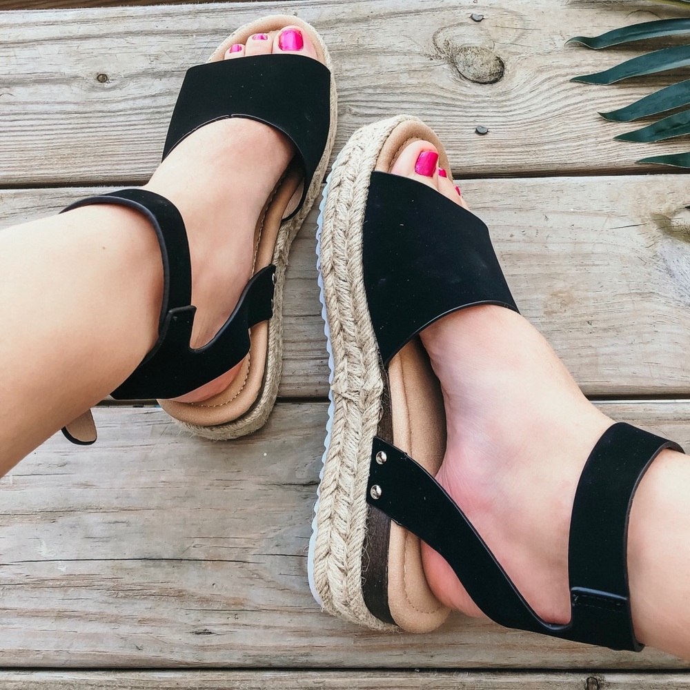 Black Espadrille Sandals